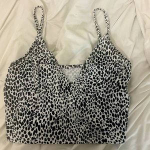 Shein print cropped tank top